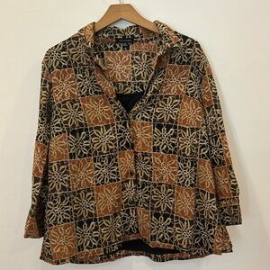 Notations Womens Attached Front Tank Blouse with Chain with a pendant Size XL